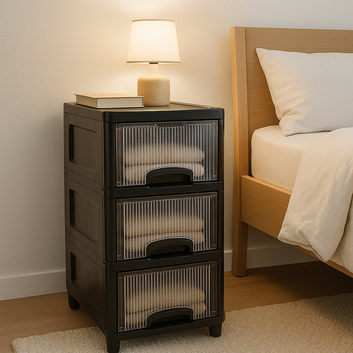 3-Layer Plastic Storage Drawer Cabinet