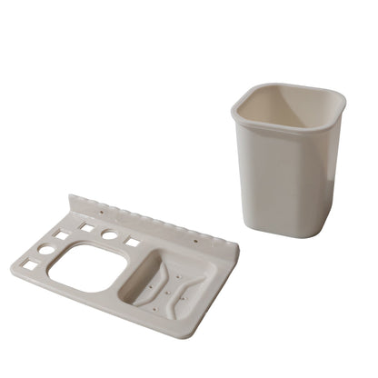 3in1 Wall Mounted Multi-Compartment Toothbrush & Soap Holder with Cup (1 Pc)
